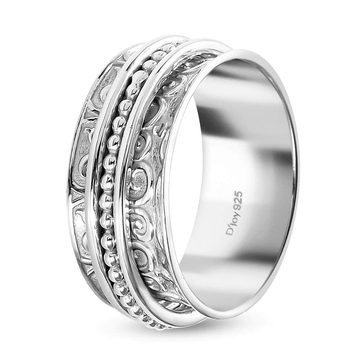 Filigree Spinner Band Ring in Sterling Silver, Promise Rings (Size 9.0) 3.90 Grams image number 5