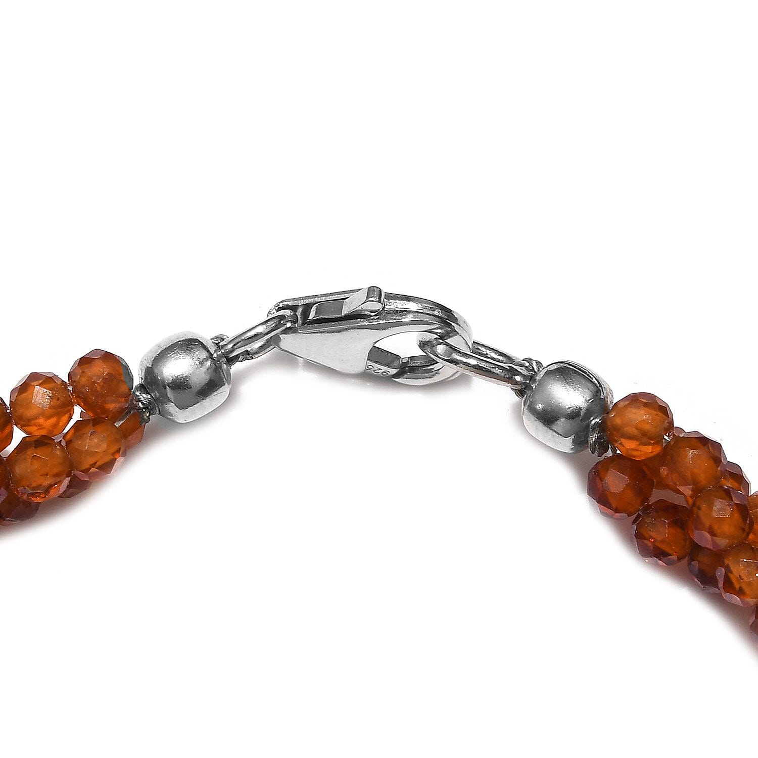 Natural Thai Black Spinel Twisted Beaded Bracelet in Sterling Silver (7.25 In) 45.00 ctw