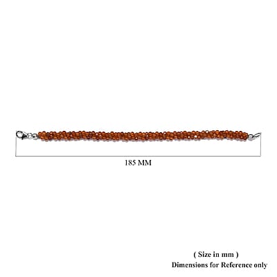 Ankur Treasure Chest Ratnapura Hessonite Garnet Twisted Beaded Bracelet in Sterling Silver (7.25 In) 43.75 ctw