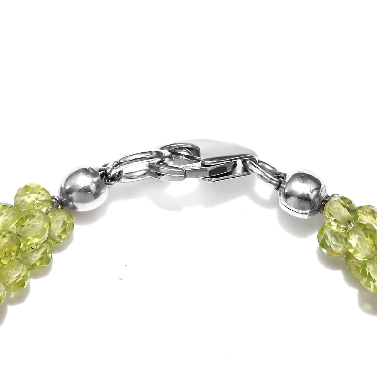 Ankur Treasure Chest Peridot Twisted Beaded Bracelet in Sterling Silver (7.25 In) 37.25 ctw image number 3