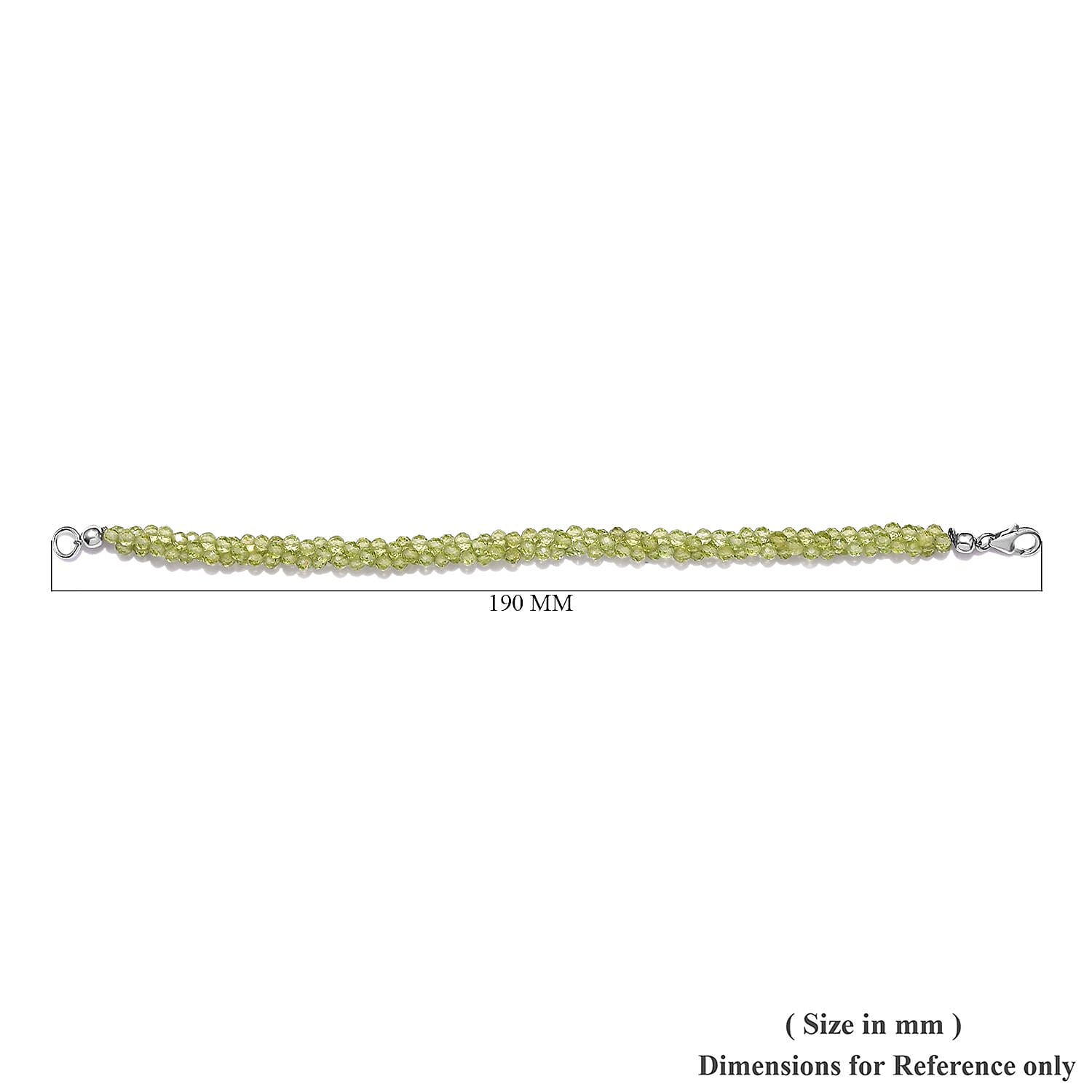 Peridot 37.25 ctw Twisted Beaded Bracelet in Sterling Silver (7.25 In)
