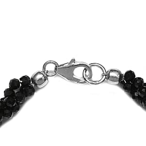 Ankur Treasure Chest Thai Black Spinel Twisted Beaded Bracelet in Sterling Silver (7.25 In) 45.00 ctw