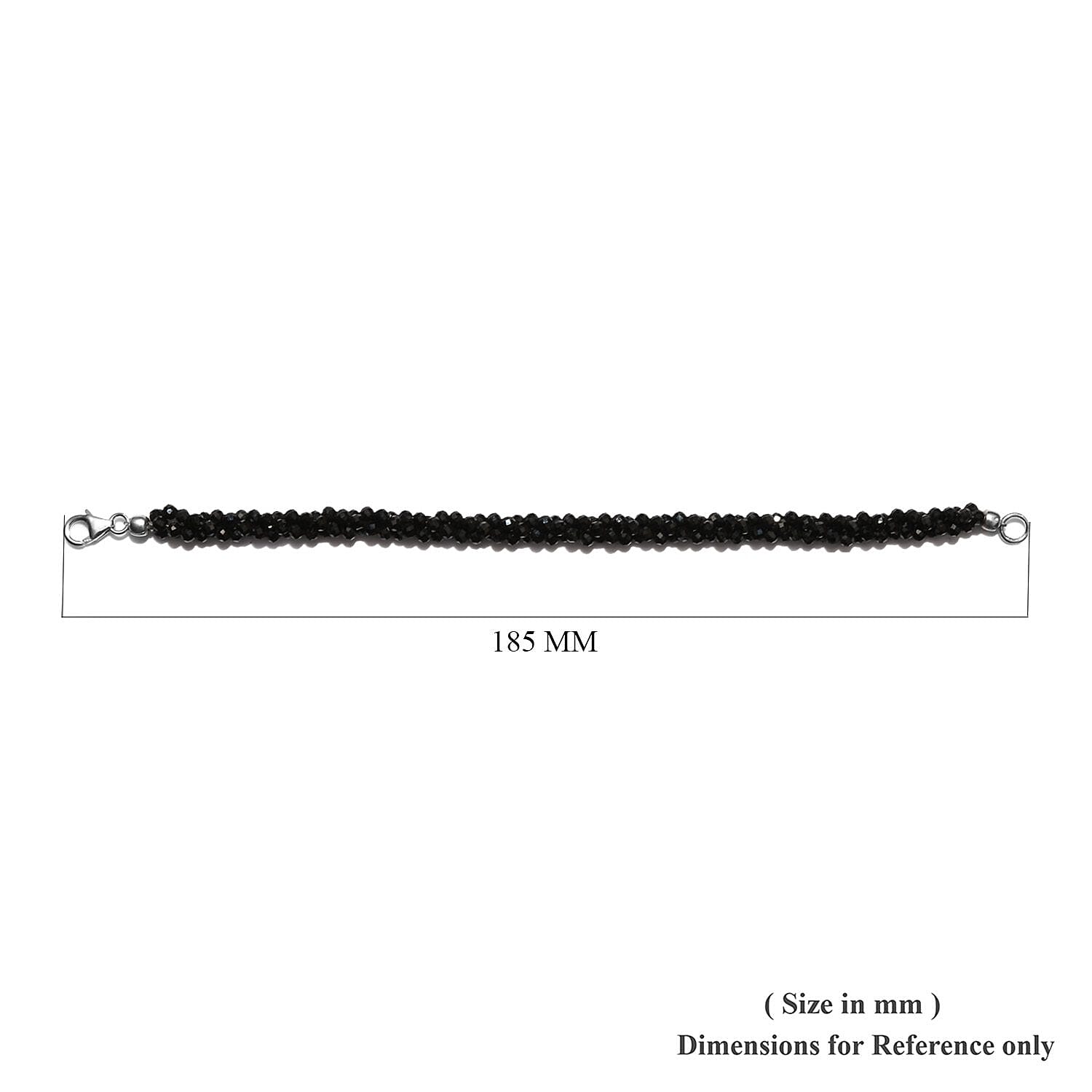 Ankur Treasure Chest Thai Black Spinel Twisted Beaded Bracelet in Sterling Silver (7.25 In) 45.00 ctw