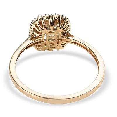 AAA Turkizite and Diamond G-H I3 1.80 ctw Ring in 14K Yellow Gold 2.40 Grams (Size 10)