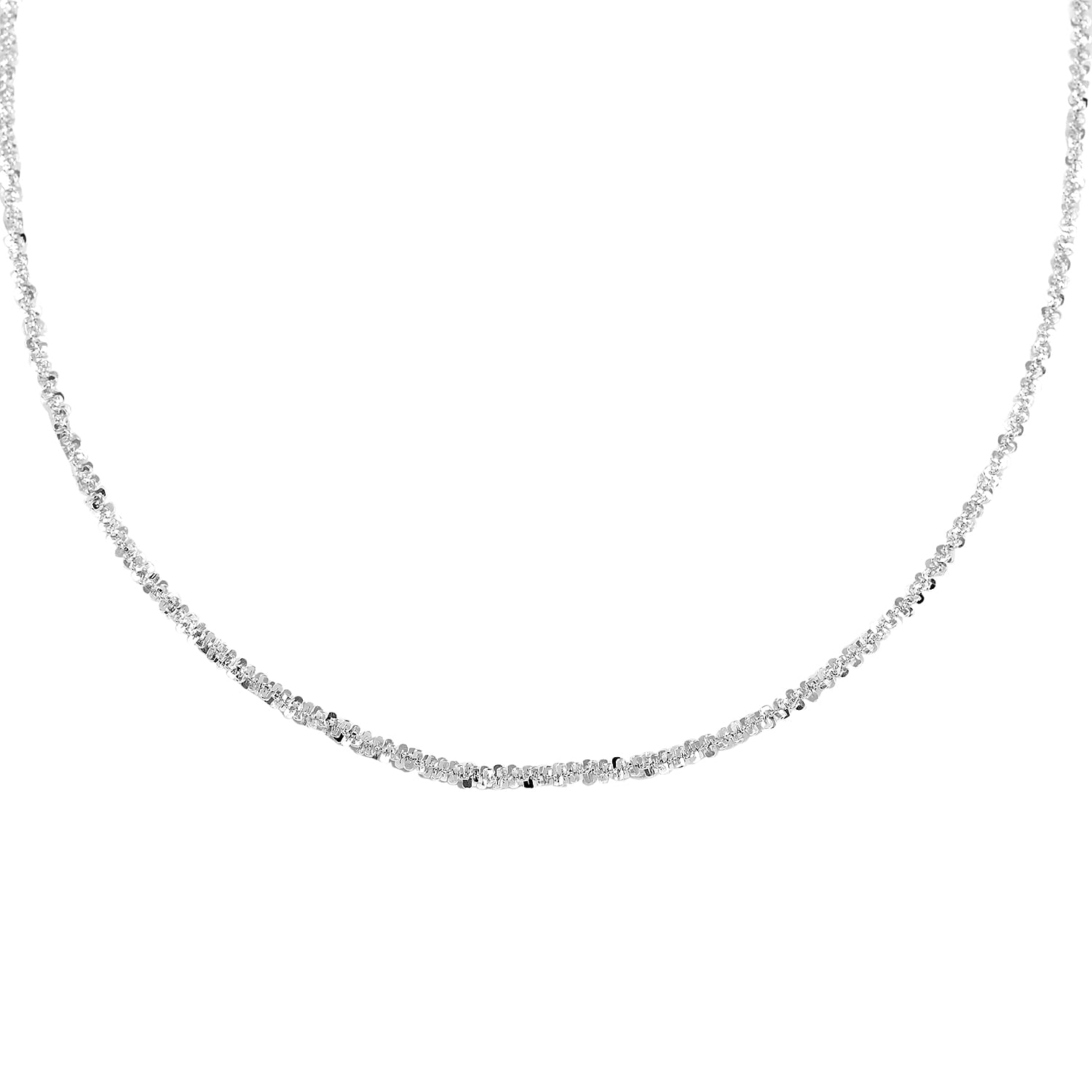Italian Sterling Silver Sparkle Necklace (18.00 In) 3.65 Grams