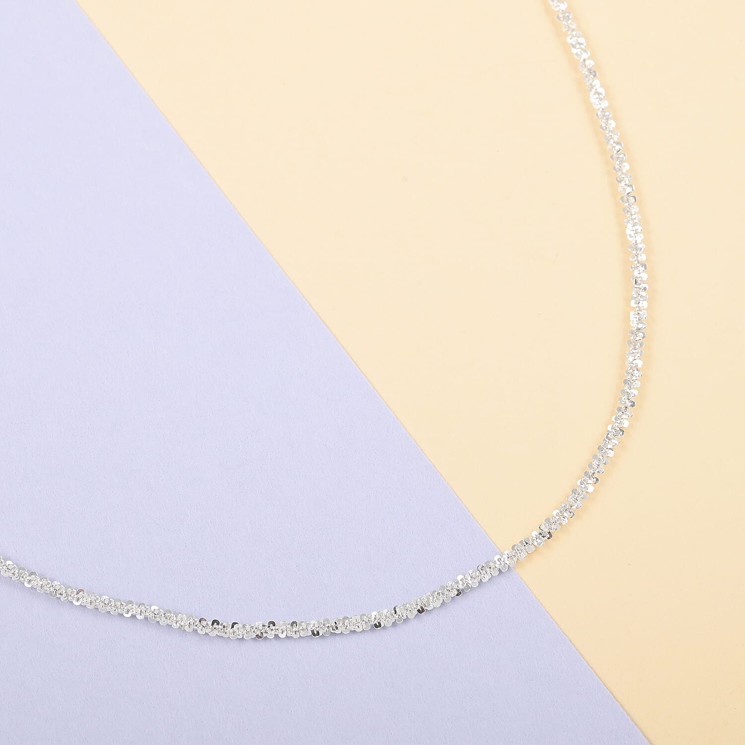 Italian Sterling Silver Sparkle Necklace (18.00 In) 3.65 Grams