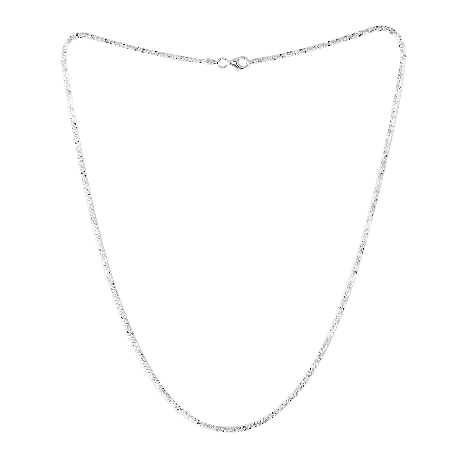 Italian Sterling Silver Sparkle Necklace (18.00 In) 3.65 Grams