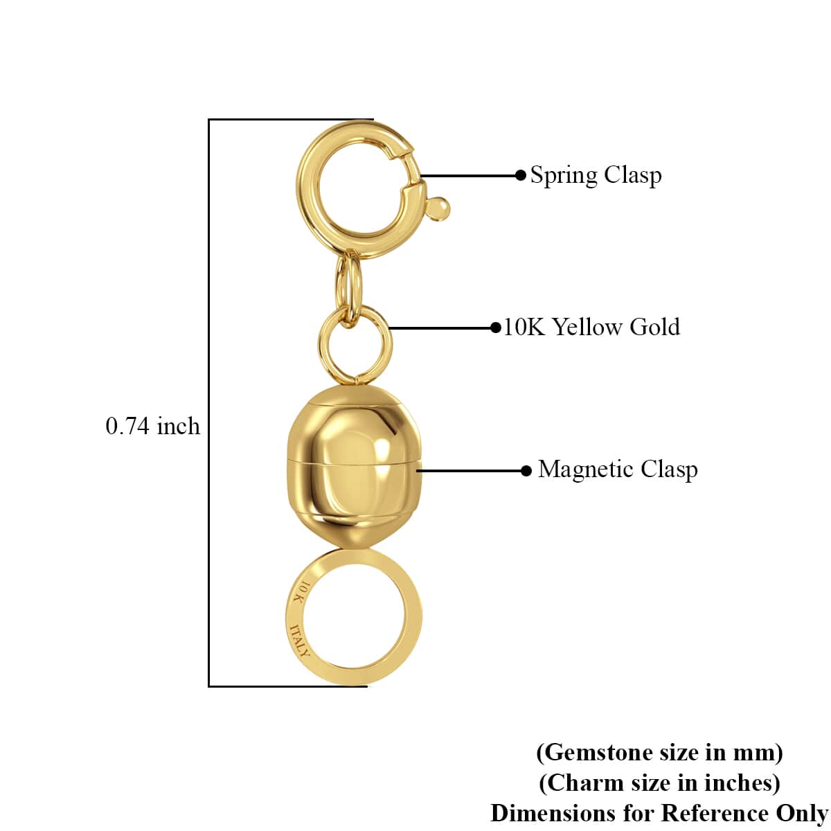 Maestro Gold Collection Italian 10K Yellow Gold Magnetic Clasp 0.30 Grams image number 5