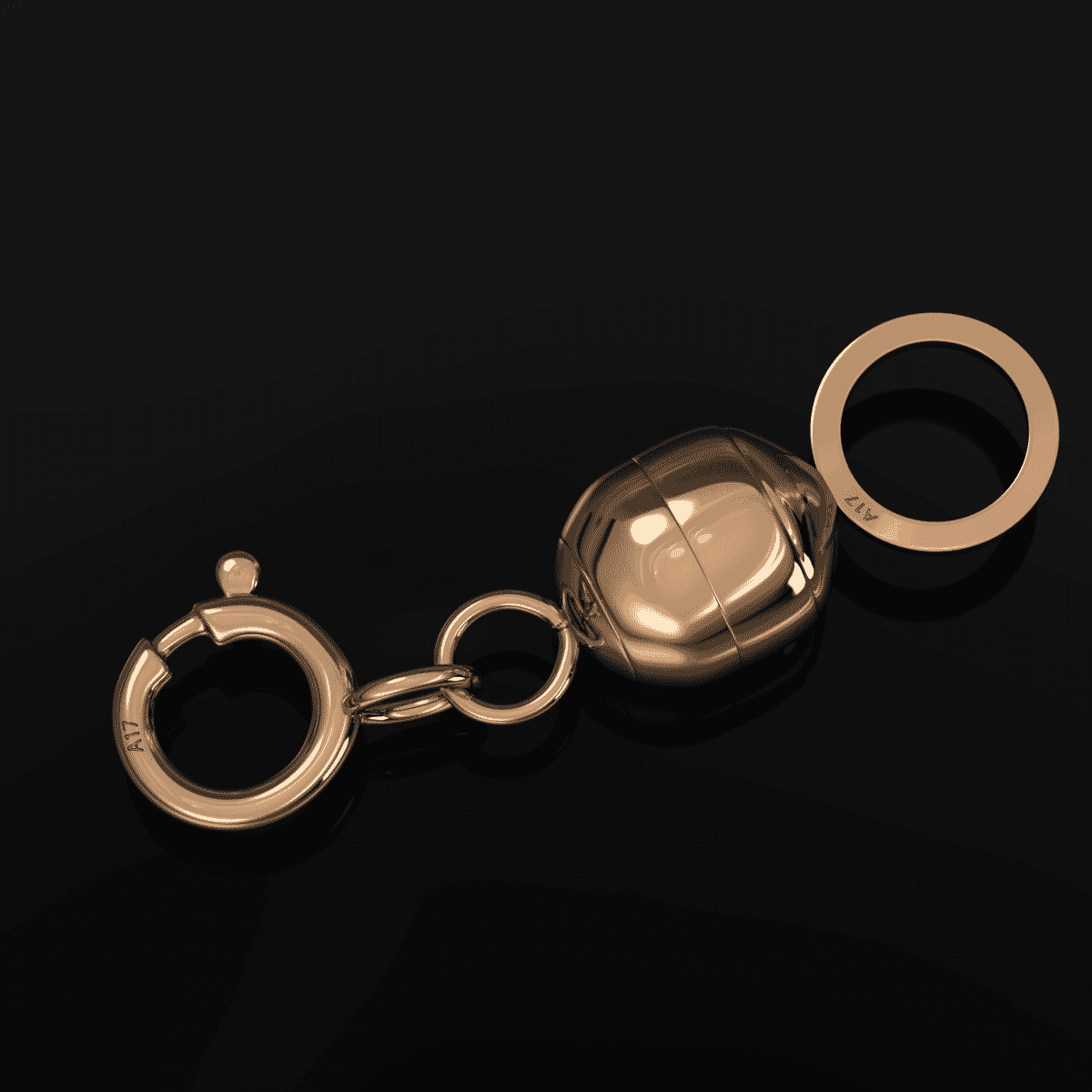 Maestro Gold Collection Italian 10K Rose Gold Magnetic Clasp 0.30 g Maximum weight it holding 10gr image number 3