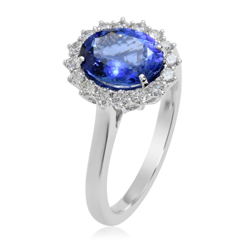 Rhapsody 3.60 ctw AAAA Tanzanite and Diamond E-F VS Ring in 950 Platinum 6.88 Grams (Size 10)