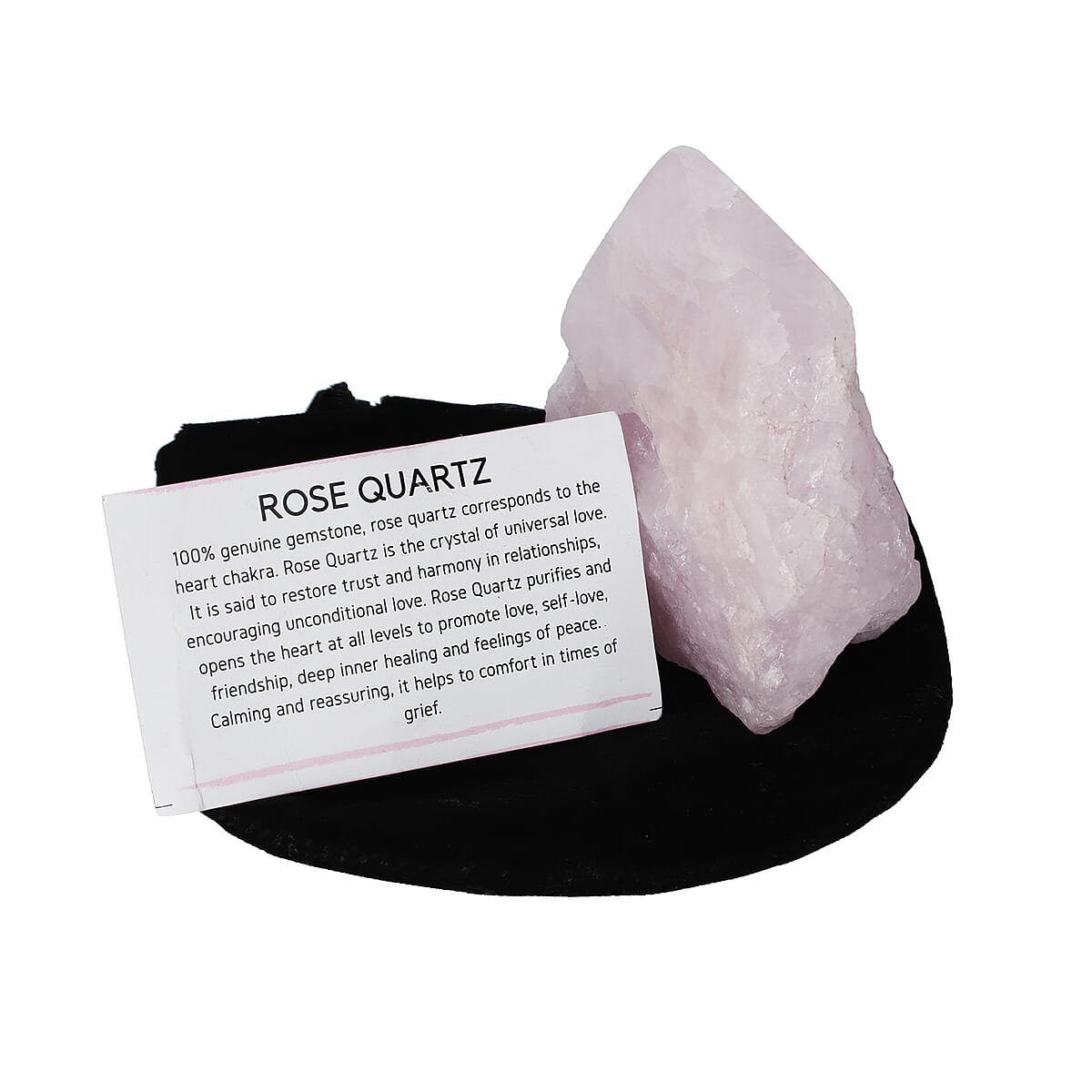Crystal Heart Empowerment Rose Quartz Gemstone with Velvet Pouch (1250ctw, Size: 2-3 Inch) image number 4