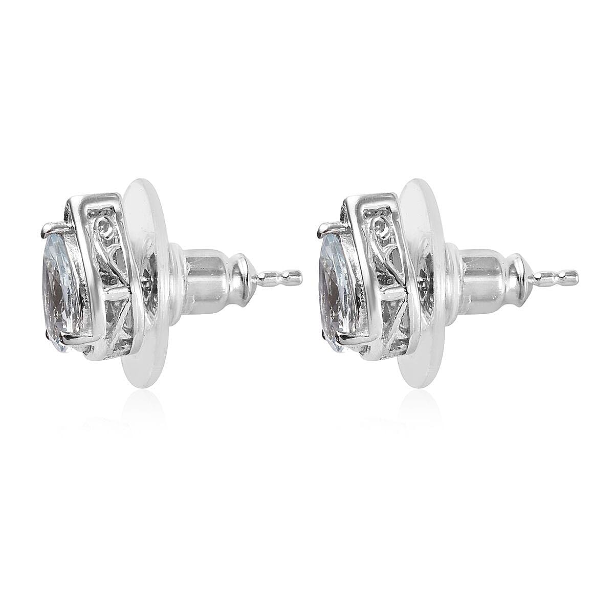1.20 ctw Espirito Santo Aquamarine Drop Earrings in Platinum Over Sterling Silver