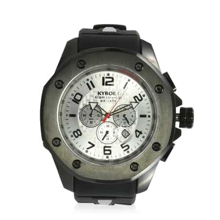 Kyboe Troop Japanese Movement 55mm Watch in ION Plated Black Stainless Steel with Black Silicone Band image number 0