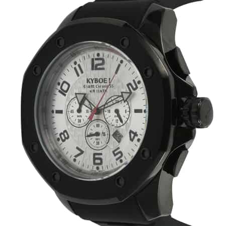 Kyboe Troop Japanese Movement 55mm Watch in ION Plated Black Stainless Steel with Black Silicone Band image number 2