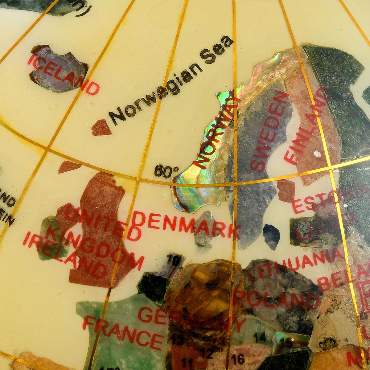 Jade Enameled Gemstone Globe in Coppertone (11.5 in) image number 1