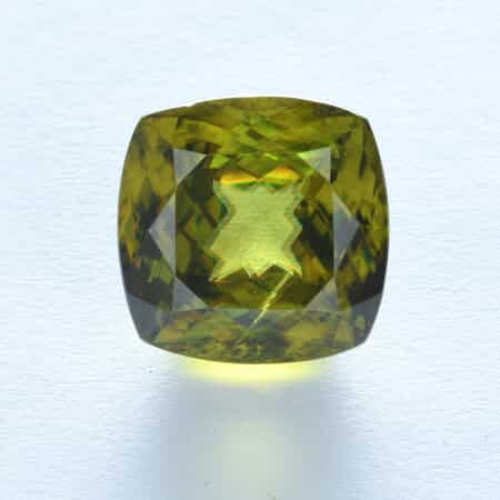 Certified AAAA Madagascar Sphene Faceted (Sqr Cush) 8.48 ctw , Loose Gem , Loose Gemstones , Loose Stones , Jewelry Stones image number 1
