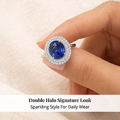Celebration Rhapsody AAAA Premium Tanzanite, Diamond E-F VS 4.30 ctw Ring in 950 Platinum (Size 10.0)