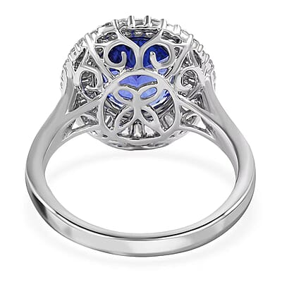 Celebration Rhapsody AAAA Premium Tanzanite, Diamond E-F VS 4.30 ctw Ring in 950 Platinum (Size 10.0)