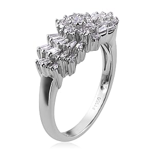 Rhapsody 950 Platinum Diamond E-F VS2 Cluster Ring (Size 5.0) 6.25 Grams 1.00 ctw