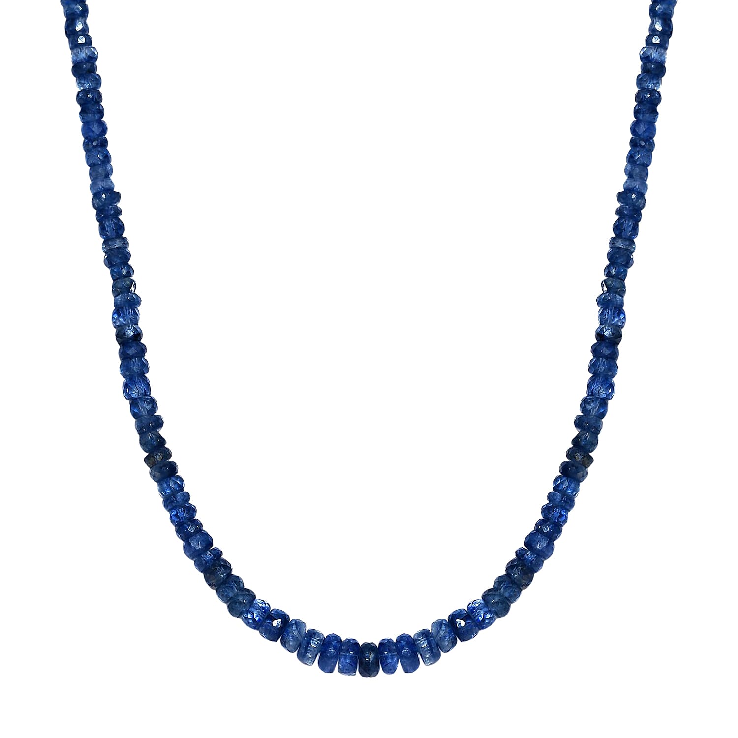 Kashmir Kyanite Necklace, Beaded Necklace, Kyanite Beads Necklace, Sterling Silver Necklace, Adjustable length Necklace 82.00 ctw