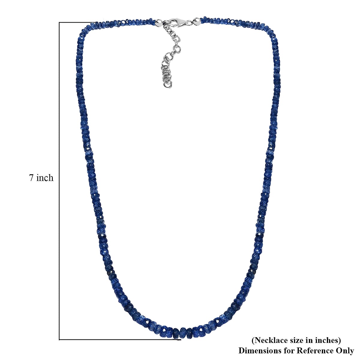 Kashmir Kyanite Necklace, Beaded Necklace, Kyanite Beads Necklace, Sterling Silver Necklace, Adjustable length Necklace 82.00 ctw image number 5