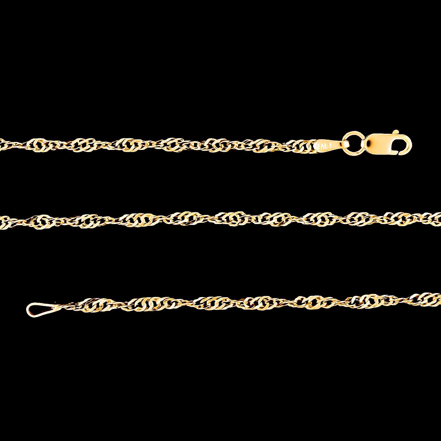 Vicenza Italian Collection 14K Yellow Gold Singapore Chain 18 Inches 1.75 Grams