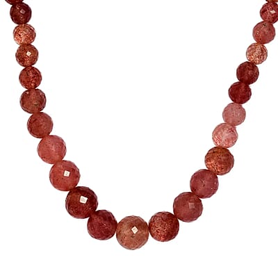 Tanzanian Natronite Beaded Necklace 20 Inches in Sterling Silver 245.00 ctw