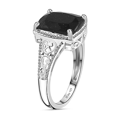 D'Joy Australian Black Tourmaline 3.50 ctw Solitaire Ring in Sterling Silver (Size 10.0)
