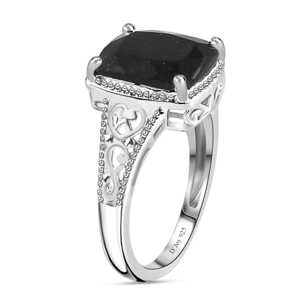 Australian Black Tourmaline 3.50 ctw Solitaire Ring in Sterling Silver (Size 11.0) image number 5
