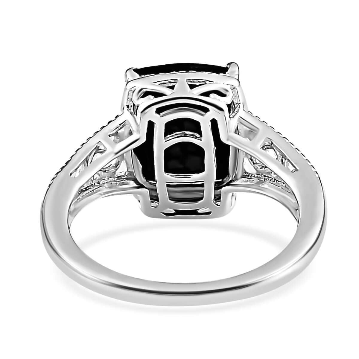 Australian Black Tourmaline 3.50 ctw Solitaire Ring in Sterling Silver (Size 11.0) image number 6