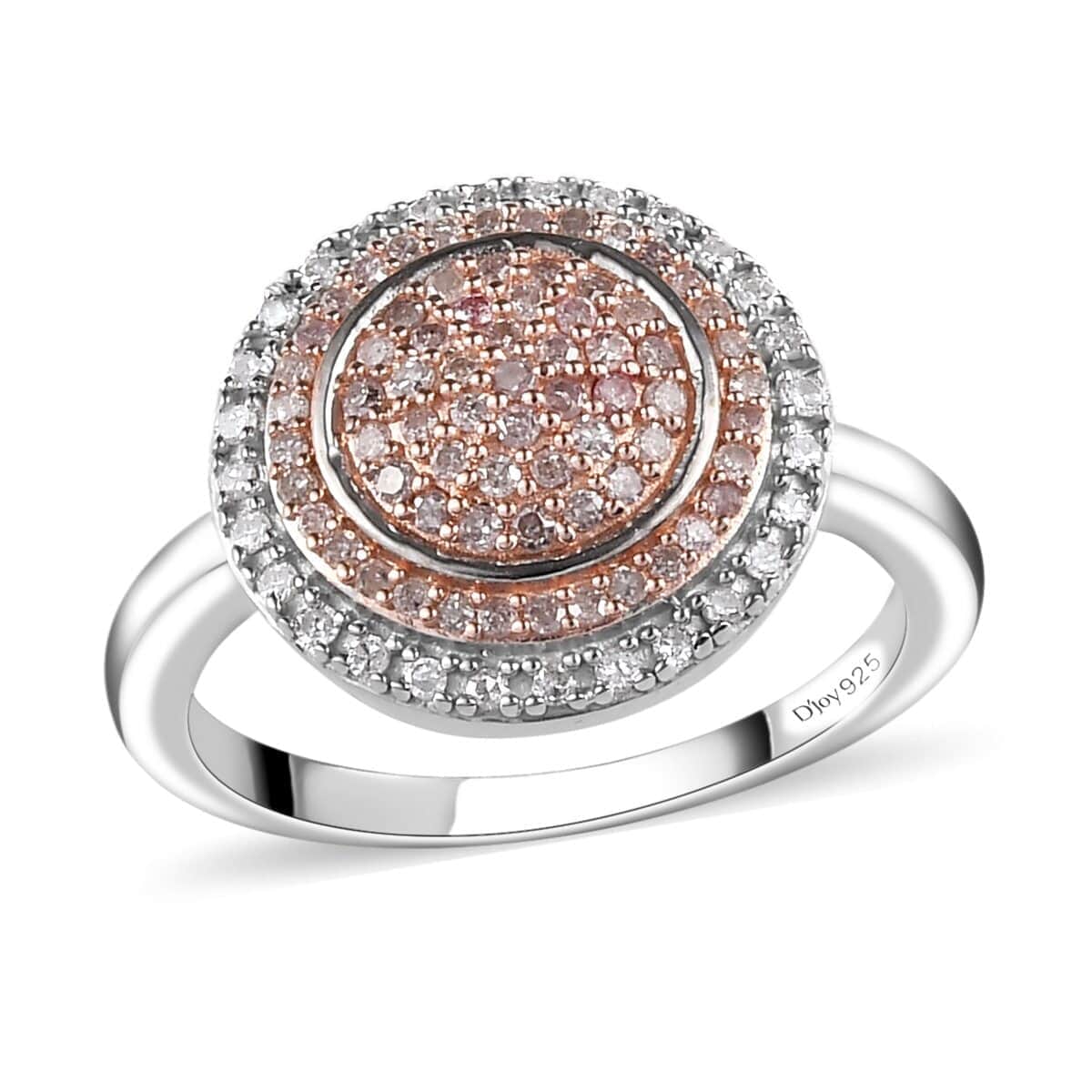 0.50 ctw Natural Pink Diamond, Diamond Ring in Rhodium & Platinum Over Sterling Silver image number 0