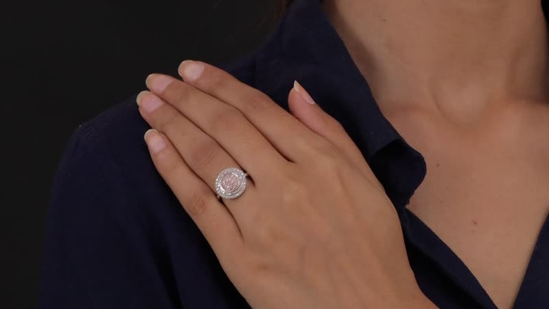 0.50 ctw Natural Pink Diamond, Diamond Ring in Rhodium & Platinum Over Sterling Silver