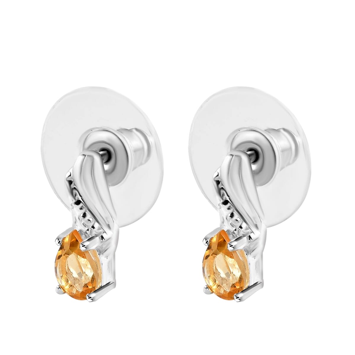 D'Joy Brazilian Citrine Earrings and Pendant Necklace Jewelry Set, Sterling Silver and Stainless Steel Jewelry Set, Set of Citrine Earrings and Citrine Pendant Necklace 1.80 ctw image number 9