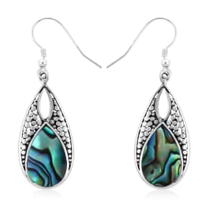 Abalone Shell Drop Earrings in Sterling Silver, Beach Fashion Jewelry For Women