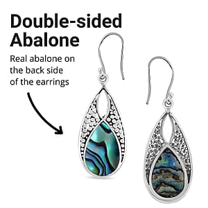 Abalone Shell Drop Earrings in Sterling Silver, Beach Fashion Jewelry For Women
