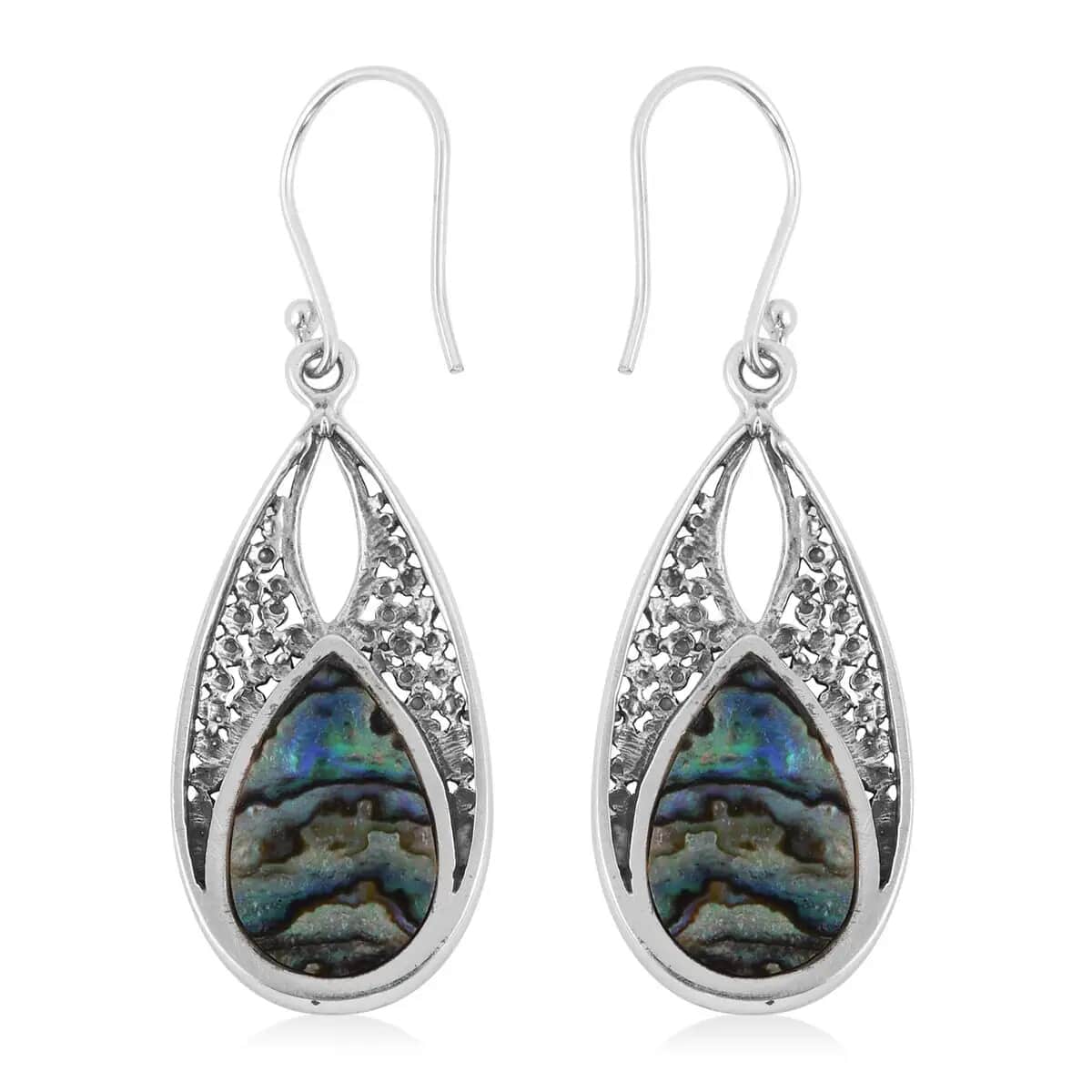 Abalone Shell Drop Earrings in Sterling Silver, Beach Fashion Jewelry For Women image number 5