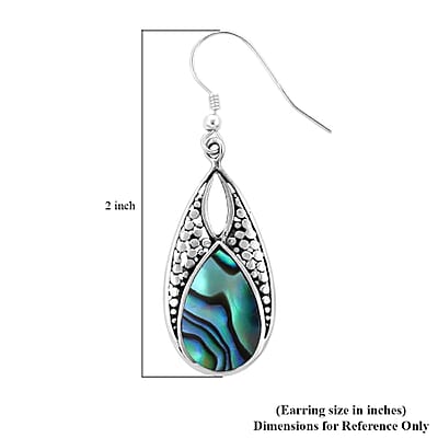 Abalone Shell Drop Earrings in Sterling Silver, Beach Fashion Jewelry For Women