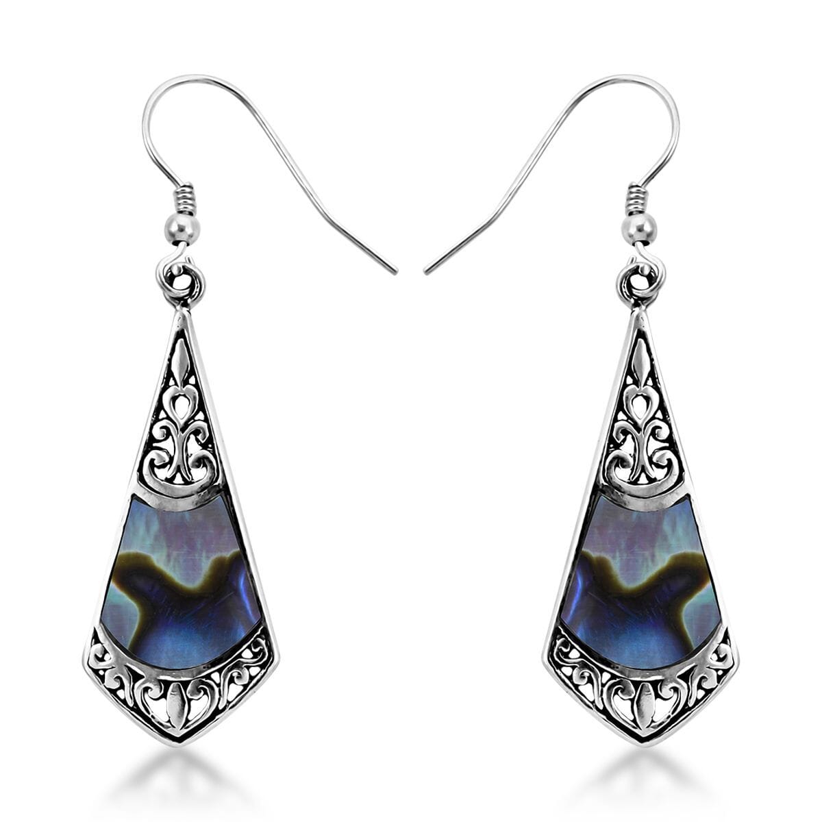 Abalone Shell Drop Earrings For Women in Sterling Silver, Beach Fashion Jewelry image number 0