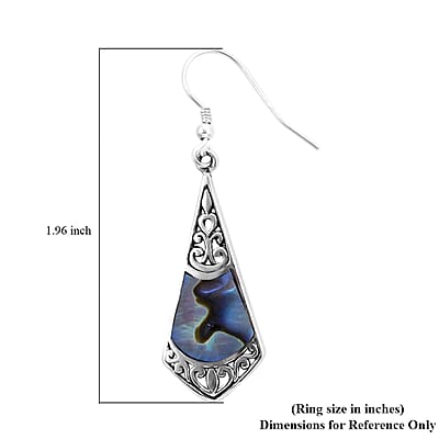 Abalone Shell Drop Earrings For Women in Sterling Silver, Beach Fashion Jewelry