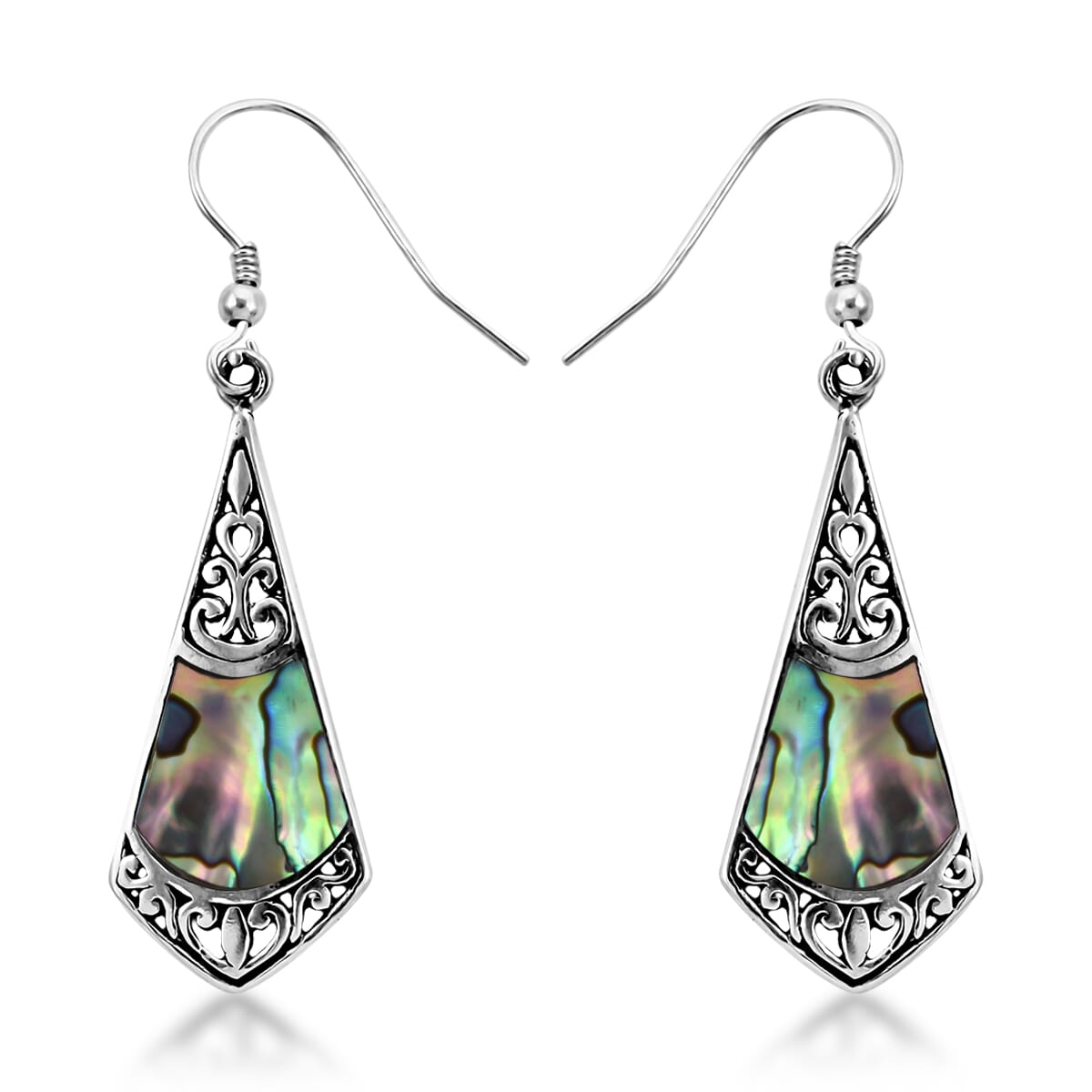 Abalone Shell Drop Earrings For Women in Sterling Silver, Beach Fashion Jewelry image number 0