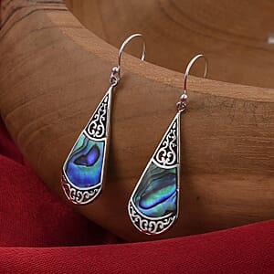 Abalone Shell Drop Earrings For Women in Sterling Silver, Beach Fashion Jewelry