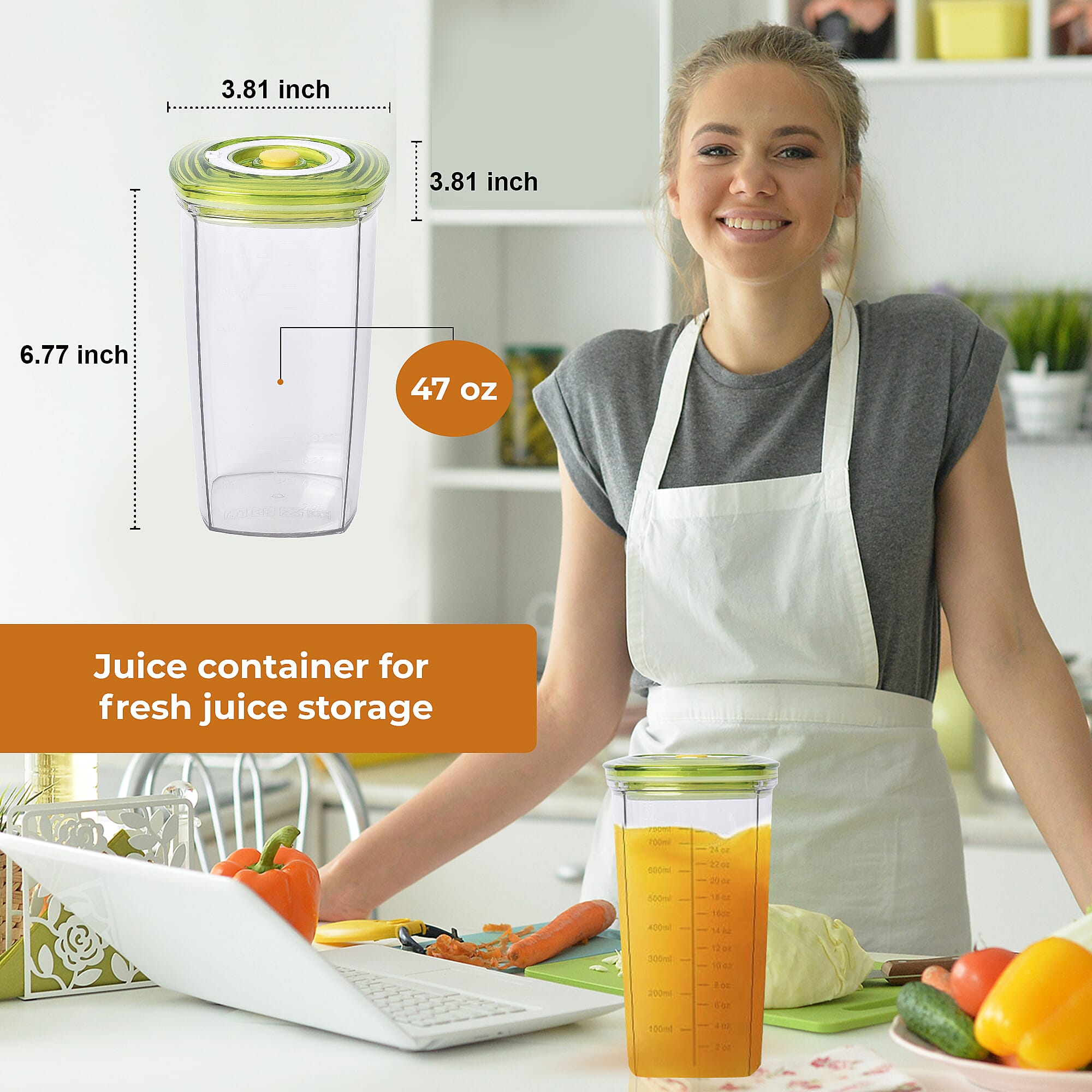 Vacuum Seal Juice Saver with Pump (26 oz)