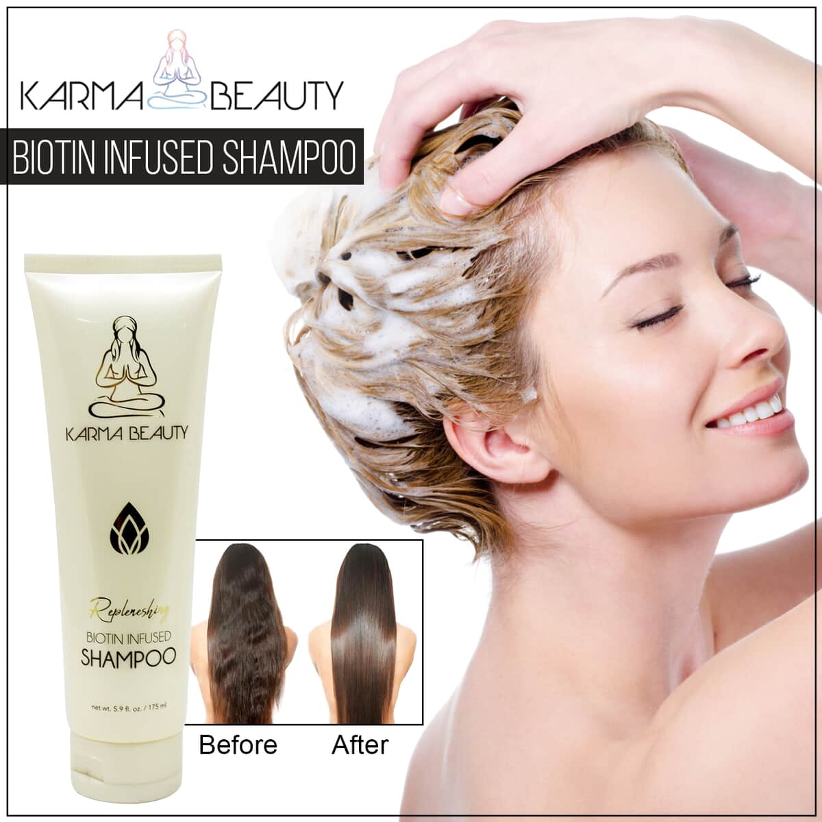 Karma Beauty Replenishing Biotin Infused Shampoo 5.9fl. oz (Ships in 12-14 Day) , Biotin Hair Shampoo , Hair Growth Shampoo , Best Shampoo for Hair fall image number 1