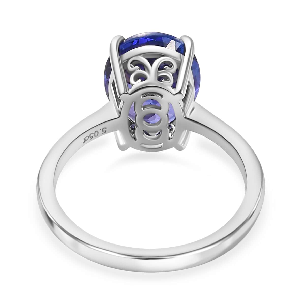 Rhapsody 950 Platinum AAAA Tanzanite Solitaire Ring with Appraised Certificate (Size 8.0) 6.45 Grams 4.90 ctw image number 4
