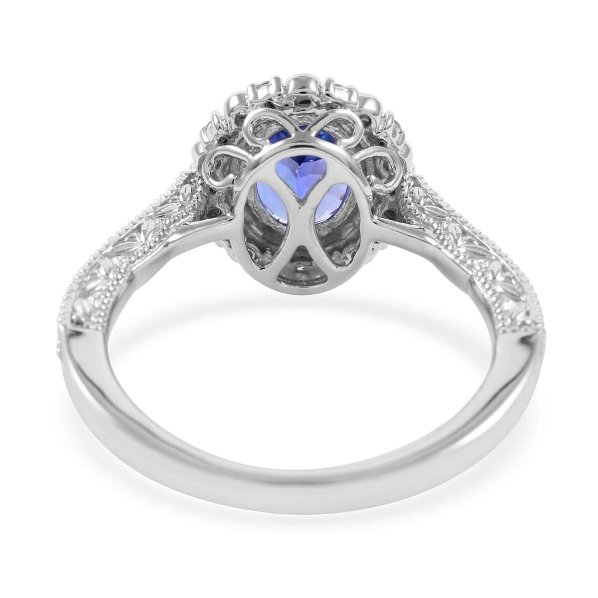 ILIANA 18K White Gold Grand D'iore AAA Tanzanite and G-H SI Diamond Ring with Appraised Certificate (Size 10.0) 4.31 Grams 1.85 ctw image number 3