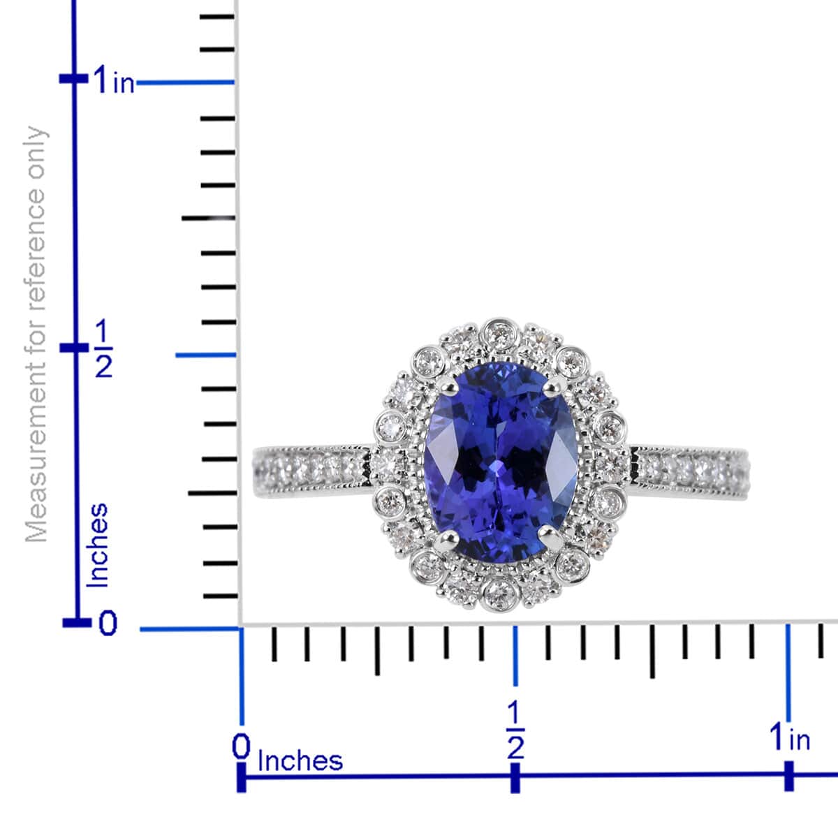 ILIANA 18K White Gold Grand D'iore AAA Tanzanite and G-H SI Diamond Ring with Appraised Certificate 4.31 Grams 1.85 ctw image number 4