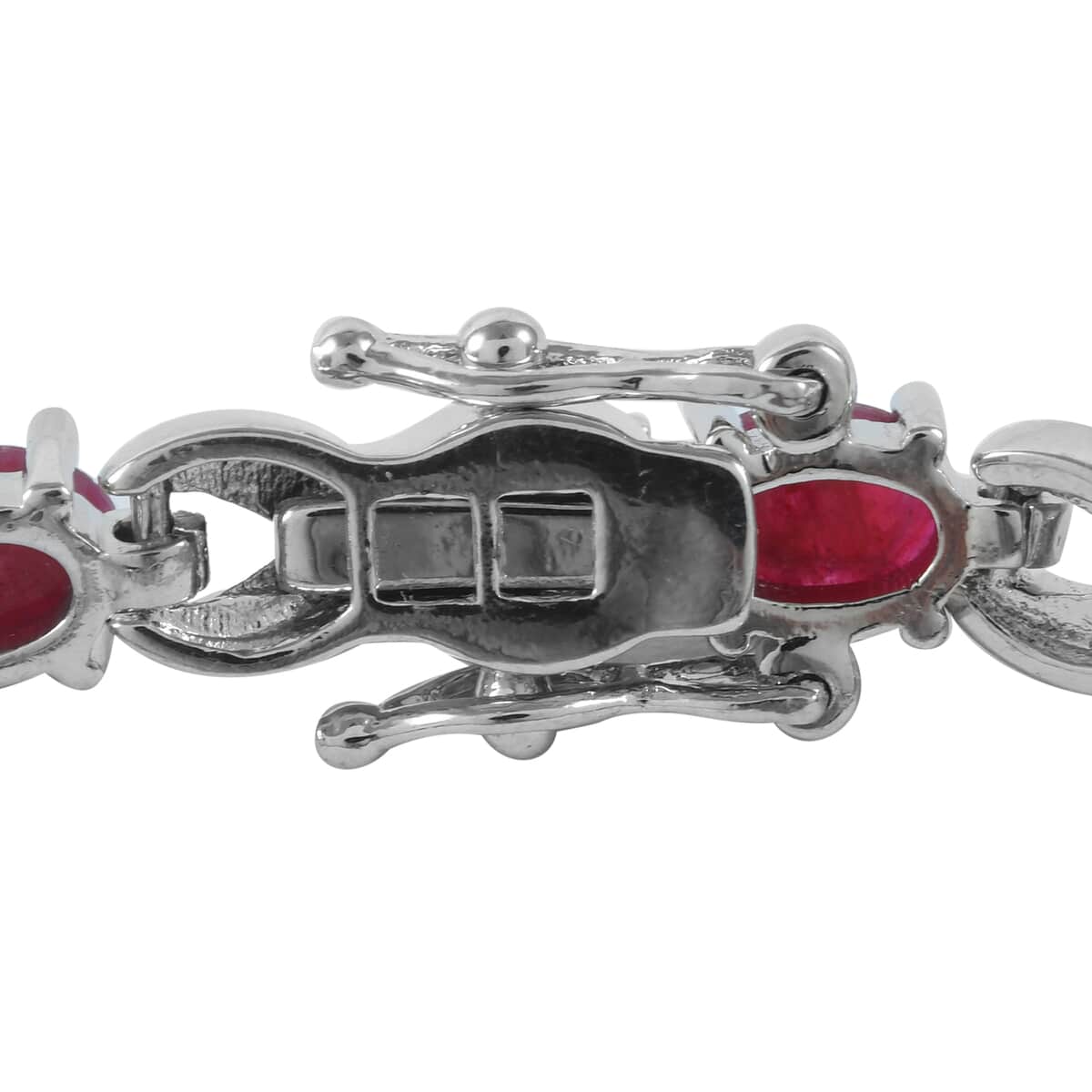 5.62 ctw Ruby and Diamond Accent Tennis Bracelet in Silvertone (7.50 In) image number 2