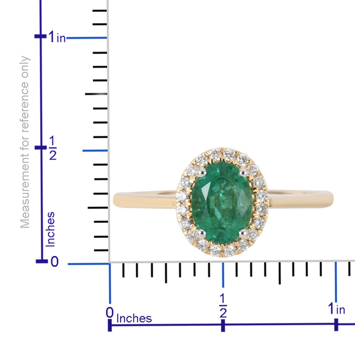 Iliana 18K Yellow Gold AAA Kagem Zambian Emerald and G-H SI Diamond Halo Ring (Size 10.0) 1.40 ctw image number 4