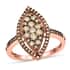 Natural Champagne Diamond Marquise Shape Ring in Rhodium & Vermeil Rose Gold Over Sterling Silver (Size 10.0) 1.00 ctw image number 0