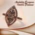 Natural Champagne Diamond Marquise Shape Ring in Rhodium & Vermeil Rose Gold Over Sterling Silver (Size 10.0) 1.00 ctw image number 1